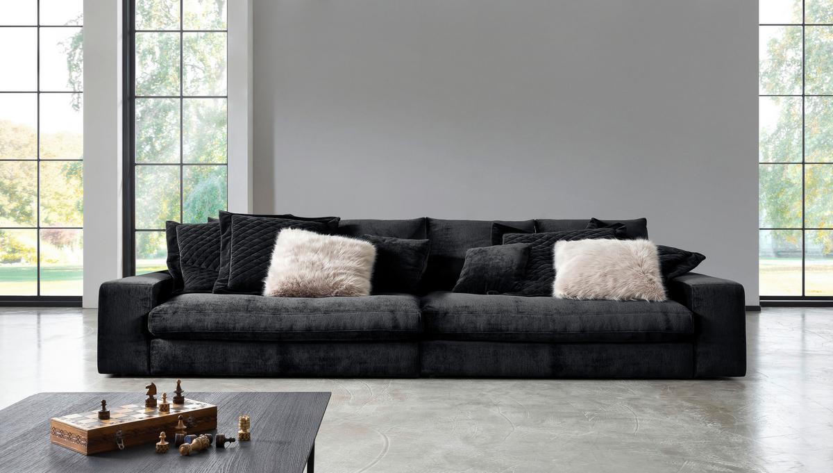 Bigsofa Be Relaxed - Schwarz, MODERN, Textil (314/67/125cm) - MID.YOU