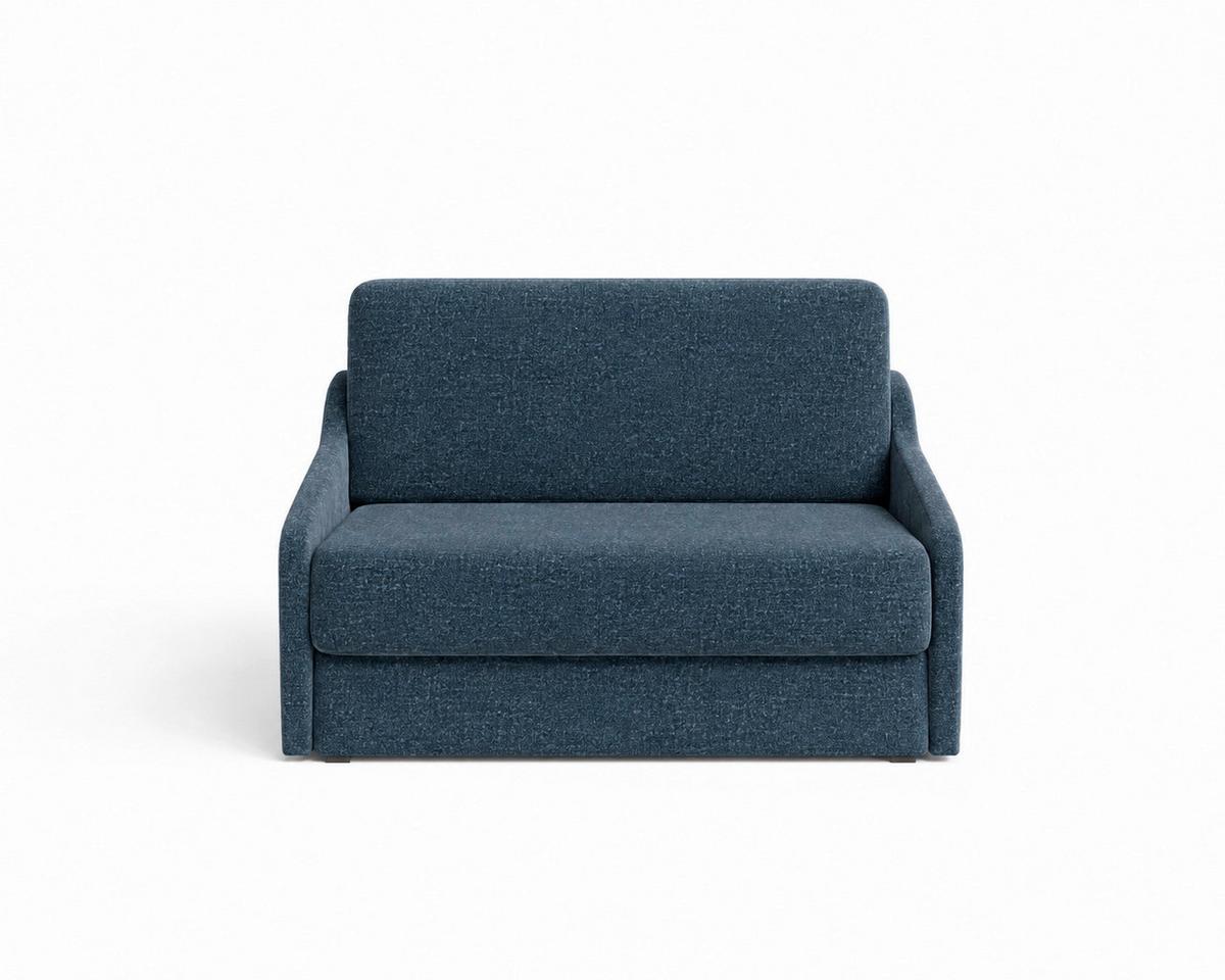 Schlafsofa Fly Dunkelblau, B: 136 cm - Schwarz/Dunkelblau, Design, Textil (136/86/113cm) - MID.YOU