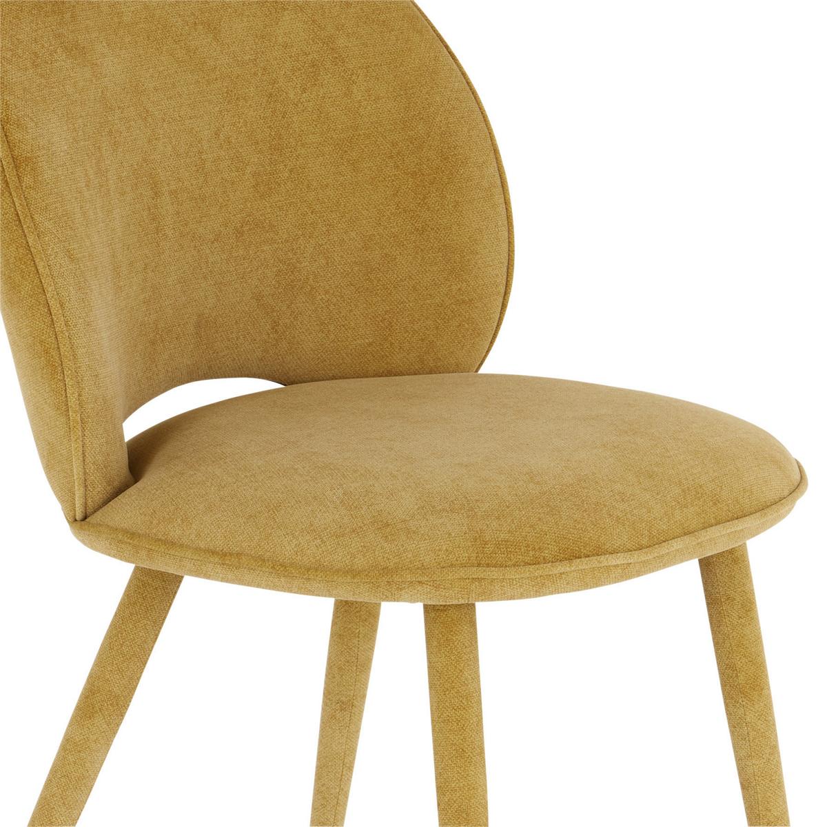 Stuhl Lavik - Gelb, MODERN, Holz/Textil (50/87/58,5cm) - Livetastic