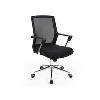 Bürostuhl mit Netzbespannung Schwarz, Bis 150 Kg - Chromfarben/Schwarz, Basics, Kunststoff/Textil (61/102/55cm) - Boxxx