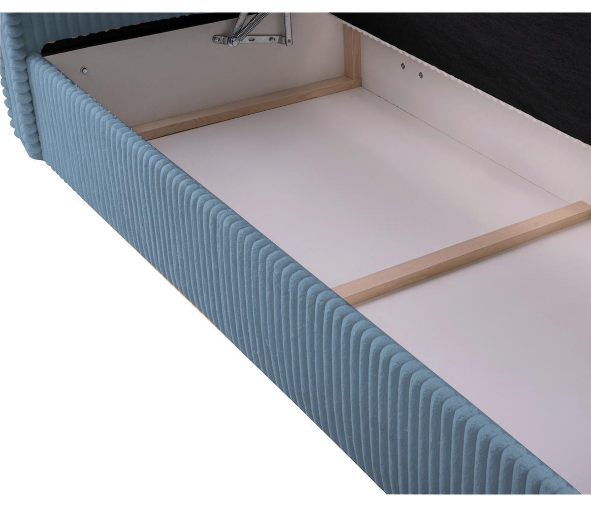 Boxbett Barcelona Lf: 140x200 Blau - Blau/Schwarz, MODERN, Holz/Kunststoff (140/200cm) - MID.YOU