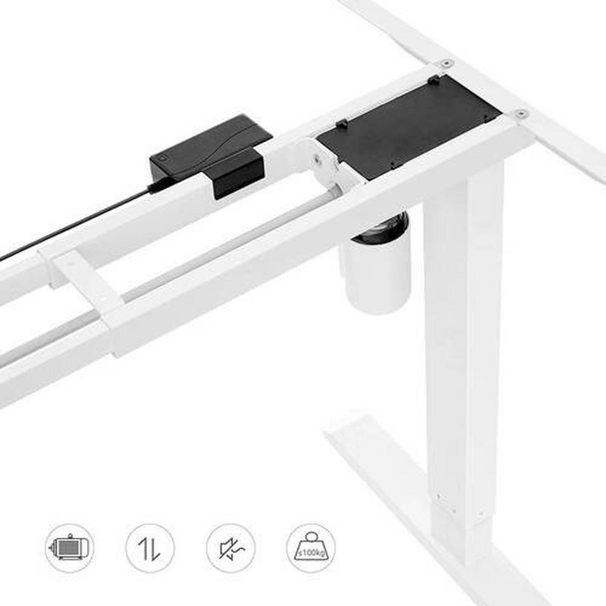 Schreibtischbeine B: 115-147cm H: 71-112 cm verstellbar - Weiß, Basics, Metall (115-147/71-112/60cm) - Boxxx