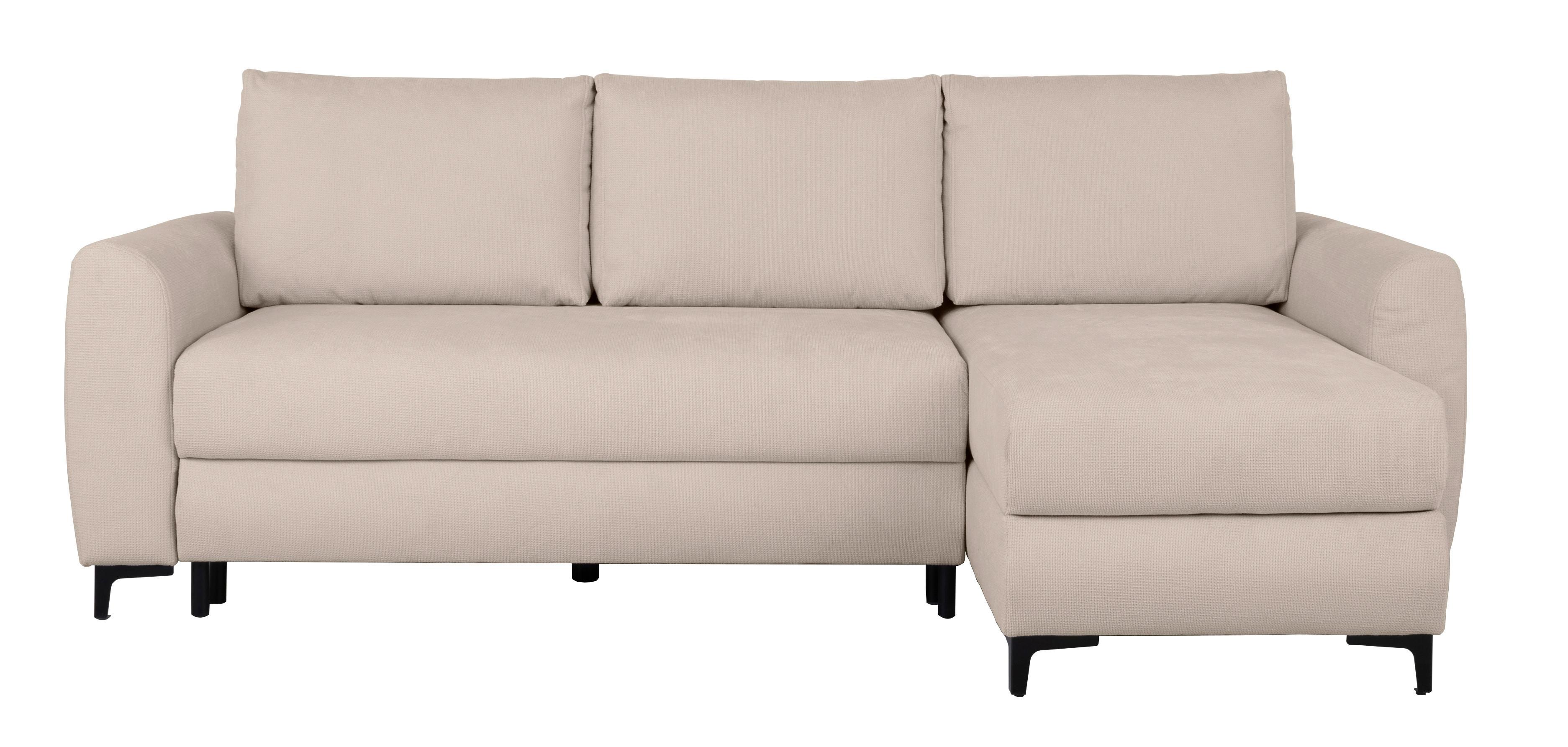 Ecksofa Moli, Beige S: 236 cm - Beige/Schwarz, Design, Textil (236/148cm) - MID.YOU