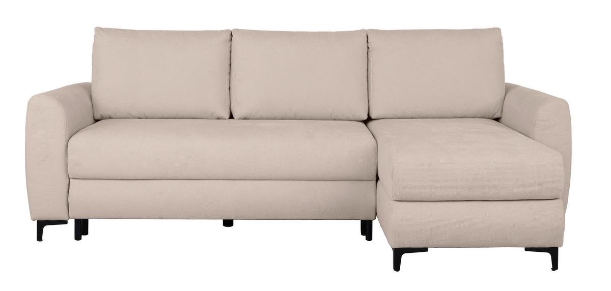 Ecksofa Moli, Beige S: 236 cm - Beige/Schwarz, Design, Textil (236/148cm) - MID.YOU