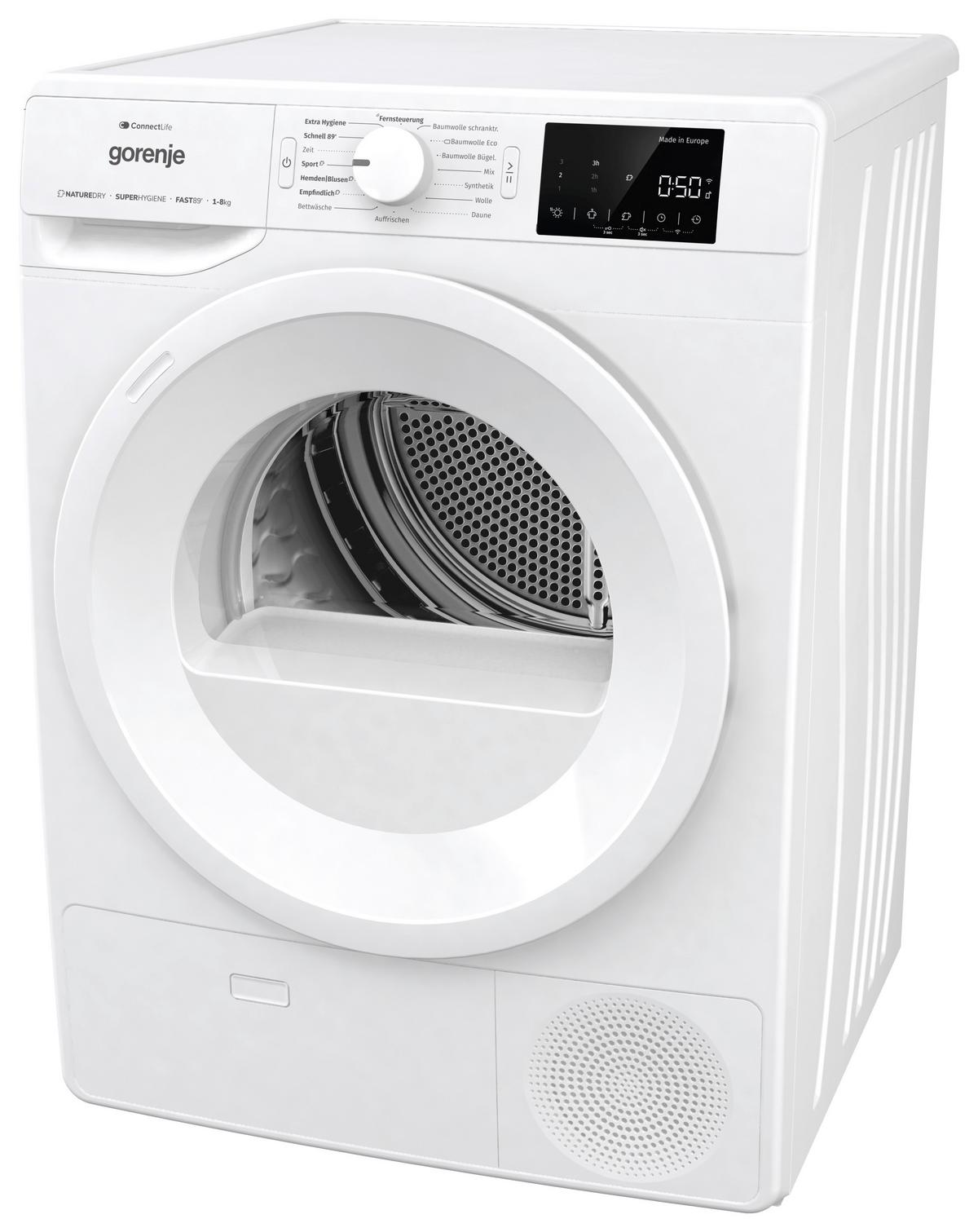 Wärmepumpentrockner Dpne83/Gn - Weiß, LIFESTYLE, Glas/Kunststoff (60/85/62,5cm) - Gorenje