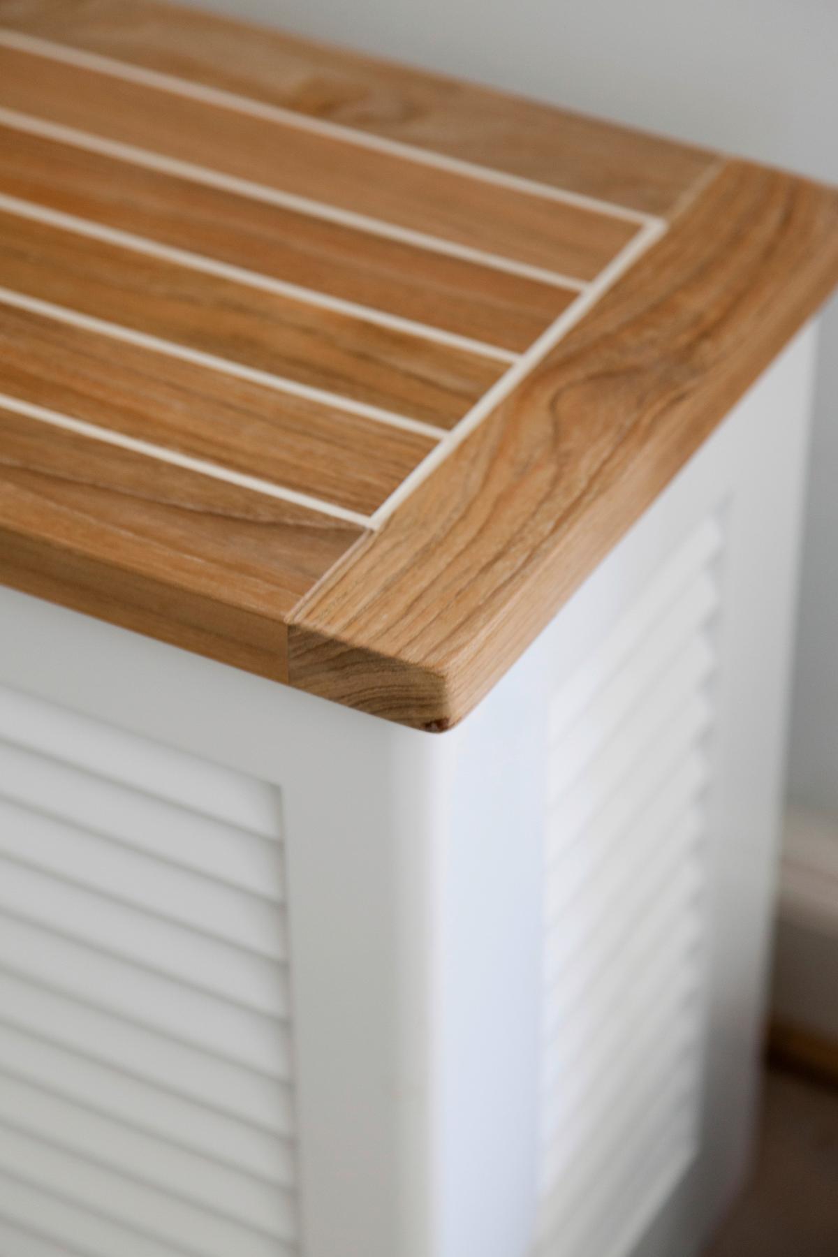 Truhe Classic 5066112 - Weiß/Teakfarben, ROMANTIK / LANDHAUS, Holz (45/48/31cm) - MID.YOU