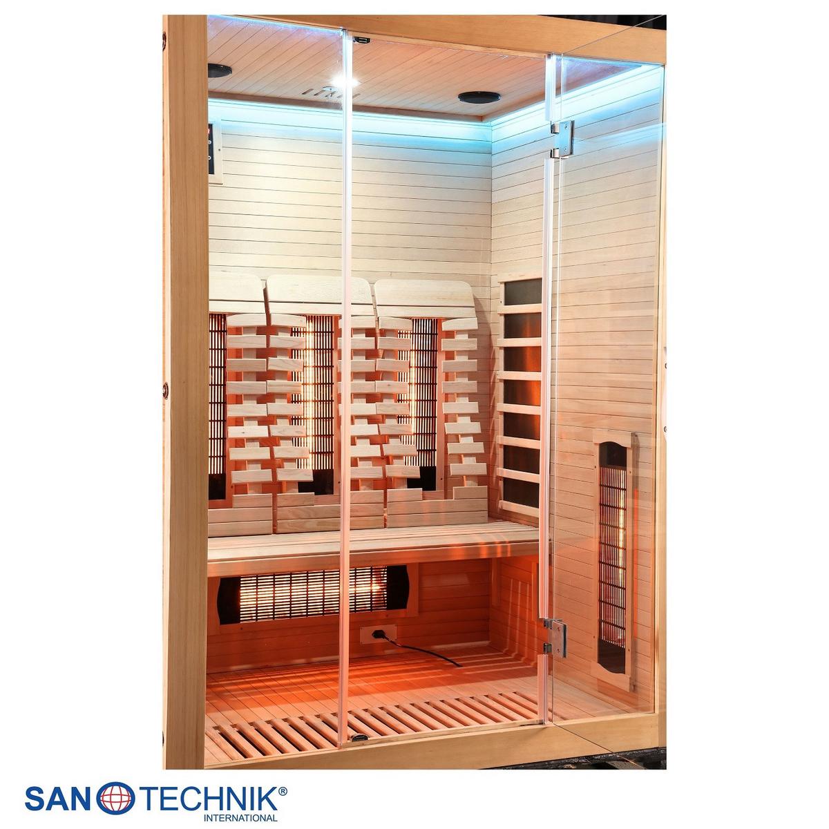 Infrarotkabine 3 Personen LBH: 150x120x200 - Naturfarben, KONVENTIONELL, Holz (150/120/200cm) - Sanotechnik