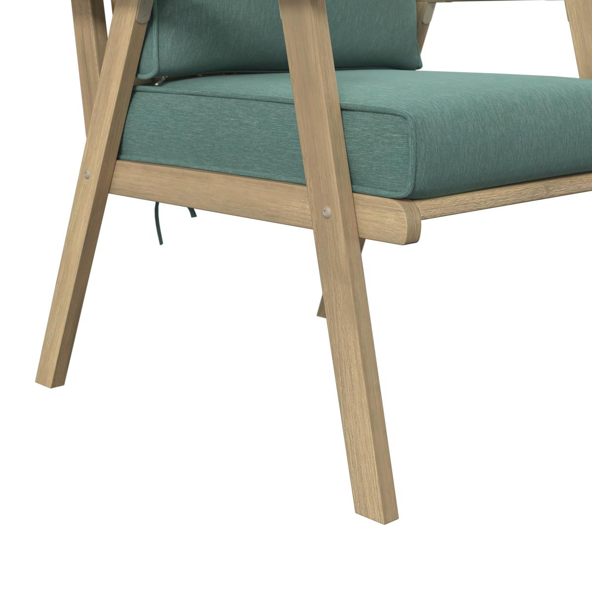 Loungegarnitur Birmingham - Grau/Akaziefarben, MODERN, Holz/Kunststoff (90/43/70cm) - Beldano