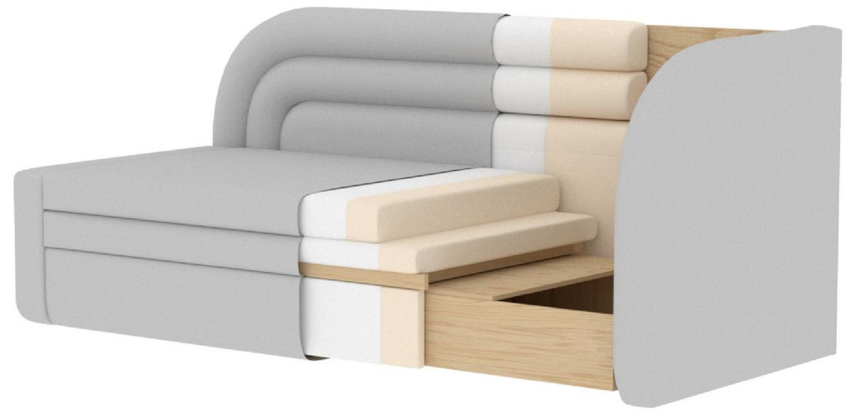 Récamiere Fabillo Weiß B: 223 Cm - Schwarz/Weiß, Design, Textil (223/80/86cm) - MID.YOU