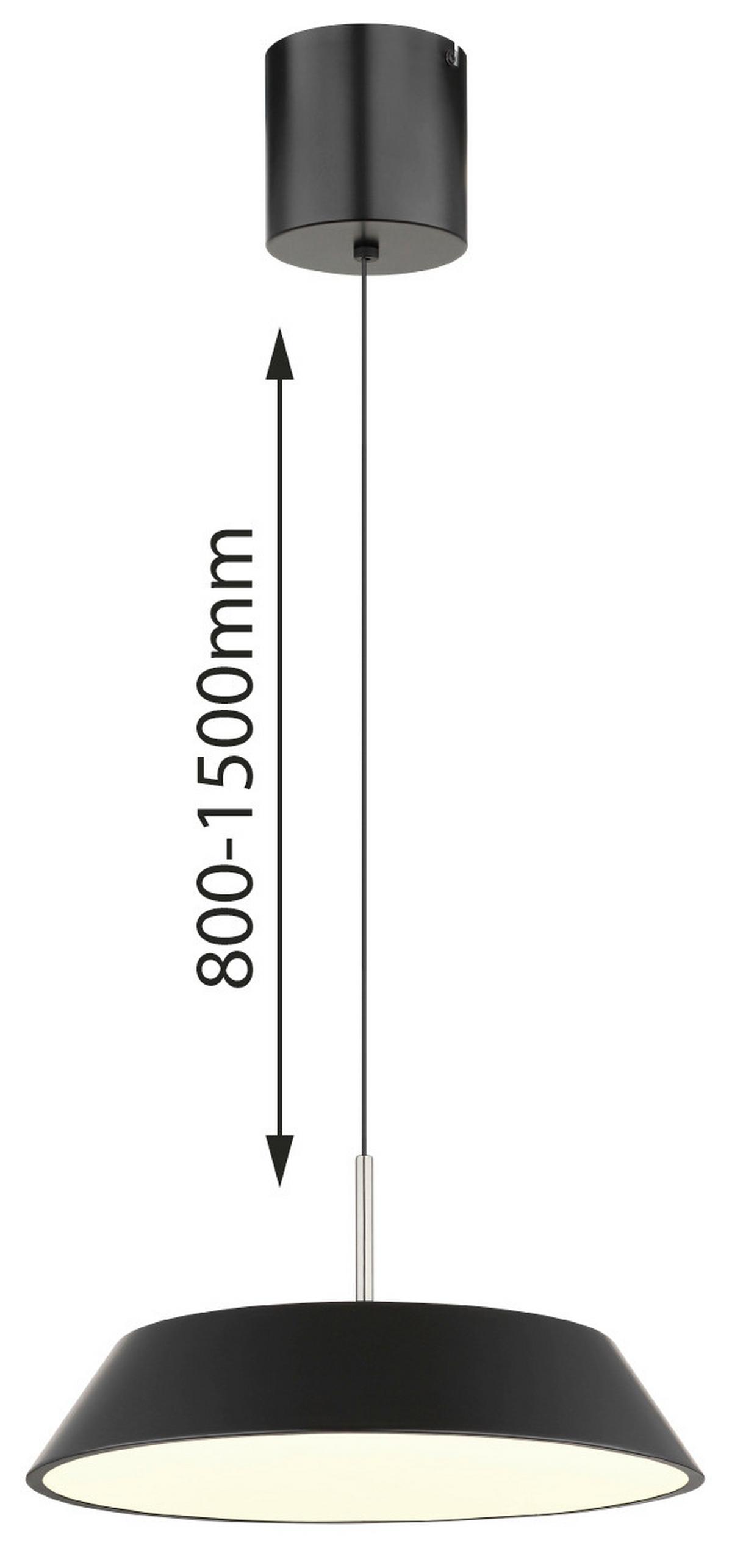 Led-hängeleuchte 3000k, 24w, 2900lm - Schwarz/Weiß, Basics, Kunststoff/Metall (40/180cm) - Globo