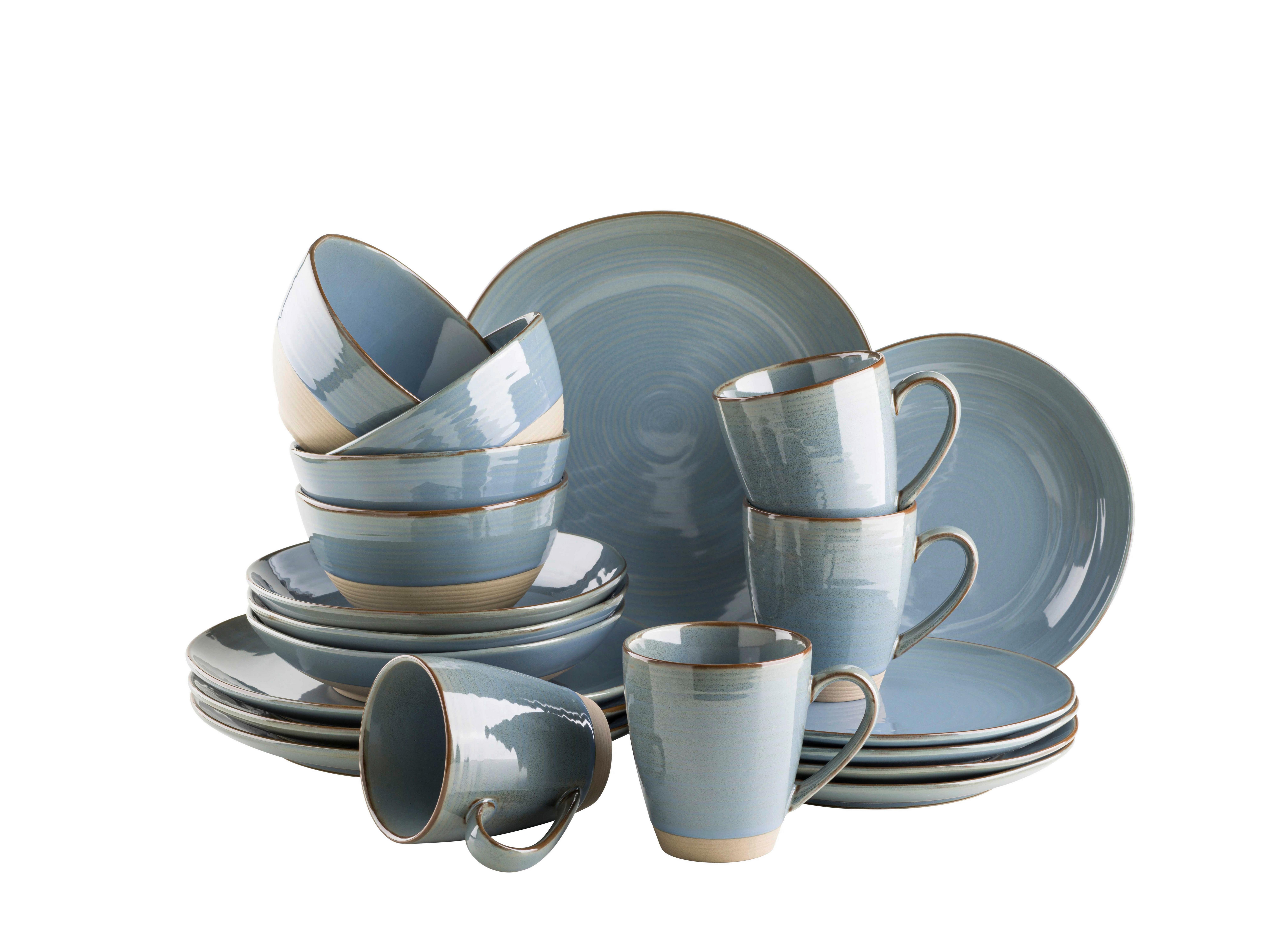 Kombiservice Nottingham Blaugrau 20--Teilig. - Blaugrau, Basics, Keramik - Mäser