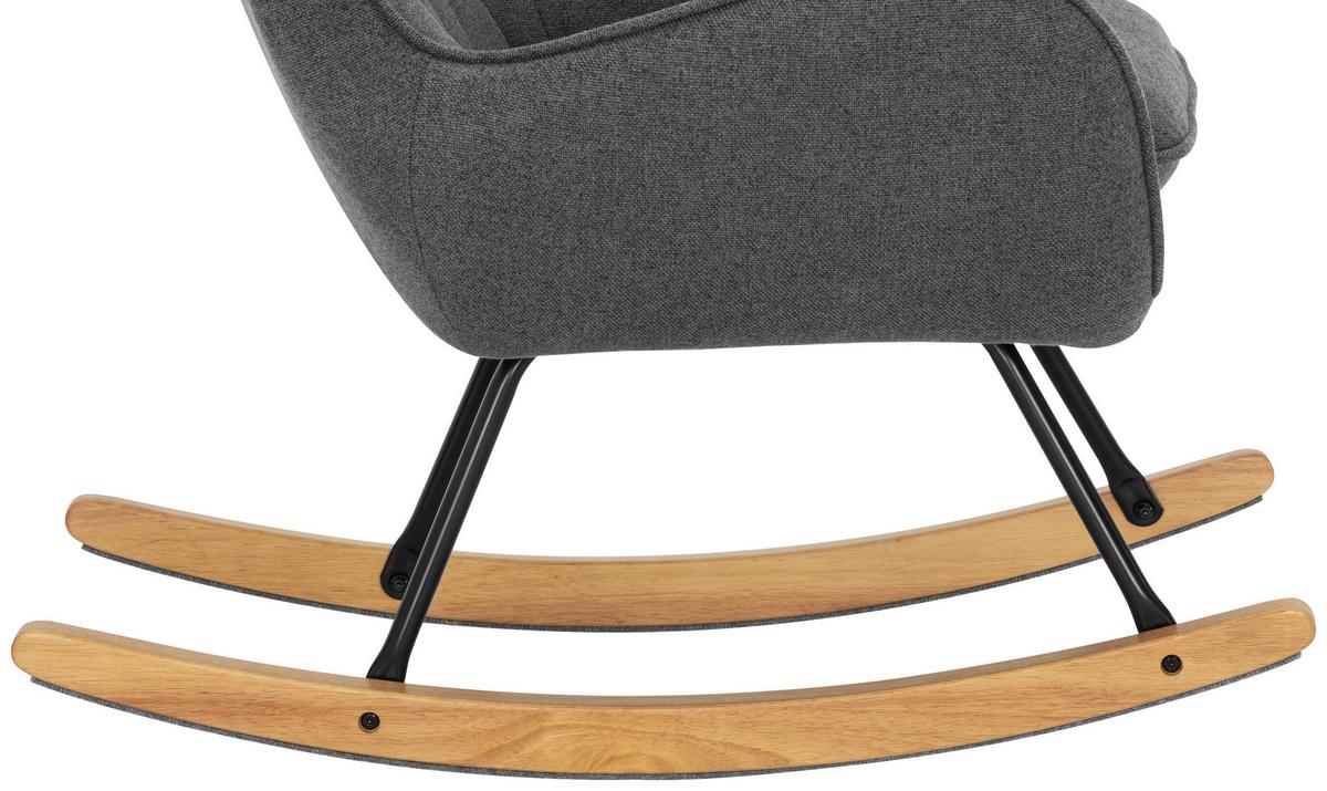 Schaukelstuhl Chester - Schwarz/Naturfarben, Basics, Holz/Textil (69/100/84,5cm) - P & B