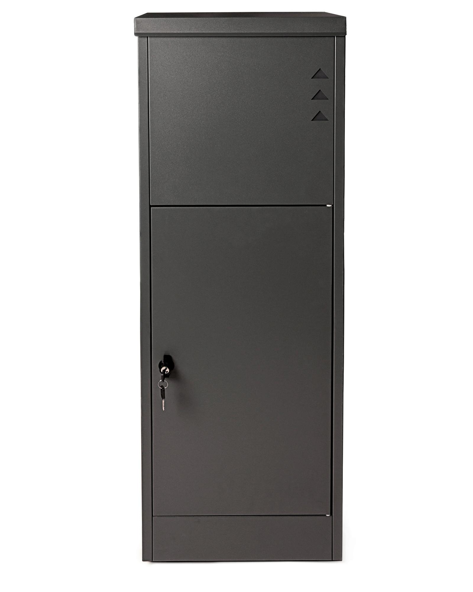 Paketbox Mit 2 Schlüssel Schwarz H: 118,5 cm - Schwarz, Basics, Metall (39,5/118,5/38,5cm)