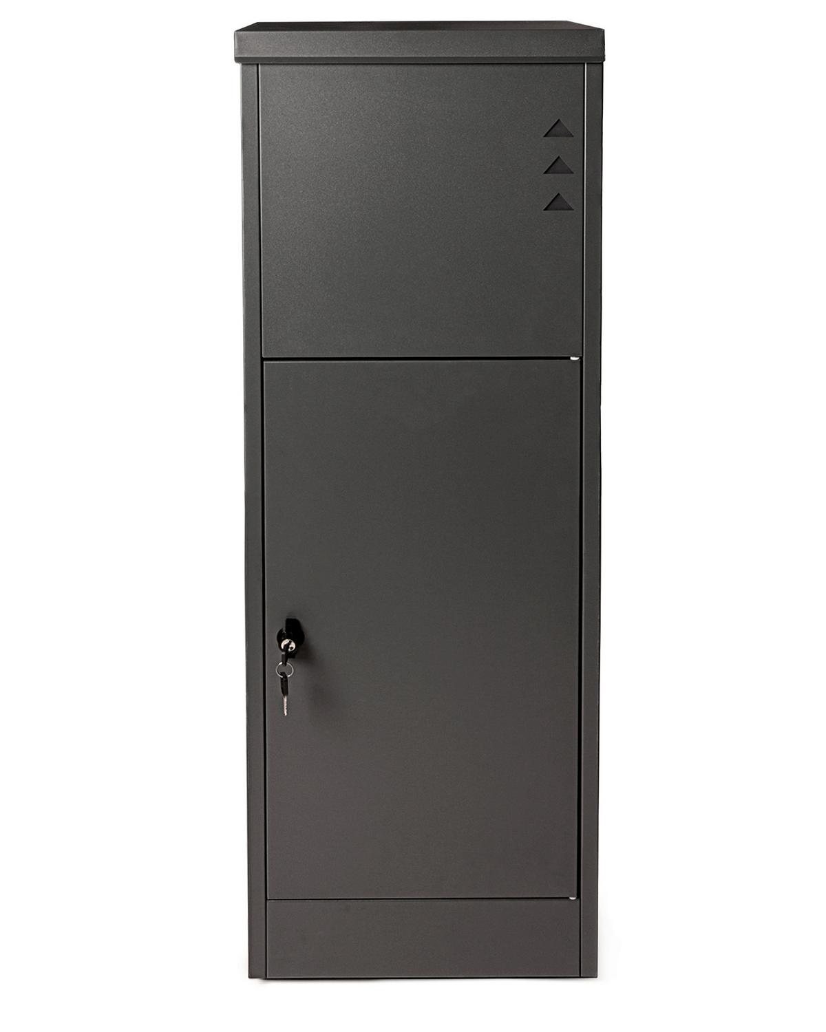 Paketbox Mit 2 Schlüssel Schwarz H: 118,5 Cm - Schwarz, Basics, Metall (39,5/118,5/38,5cm)