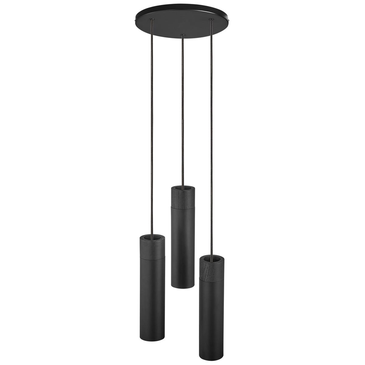 Hängeleuchte Tilo Pela Schwarz D: 22 cm - Schwarz, Design, Holz/Metall (22/24,6cm) - Nordlux