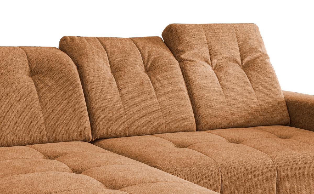 Ecksofa mit USB Anschluss Sano, Currygelb, S: 180x258 cm - Currygelb/Schwarz, MODERN, Textil (180/258cm) - Livetastic