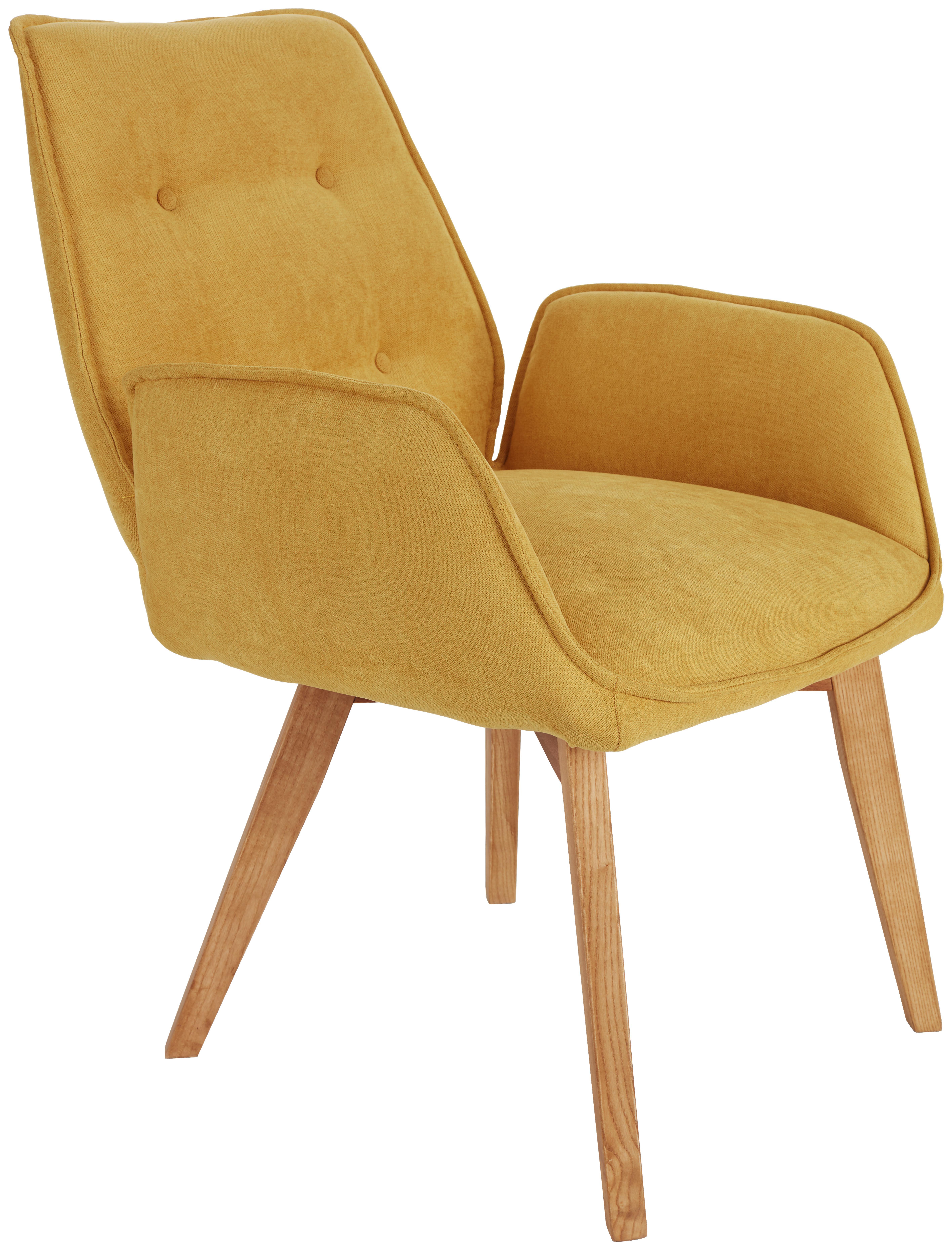 Szék Bettina - Tölgyfa/Sárga, modern, Fa/Textil (60/90/67cm) - Ombra