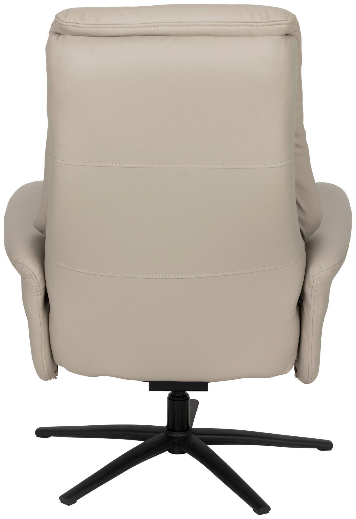 Relaxsesselset Repose Hellgrau B: 76 Cm - Hellgrau/Schwarz, Design, Leder/Textil (76/107/79cm) - Livetastic