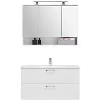 Badezimmer Fresh Weiß 3-teilig - Weiß, KONVENTIONELL, Holzwerkstoff (100/168,5/46,5cm) - Ondega