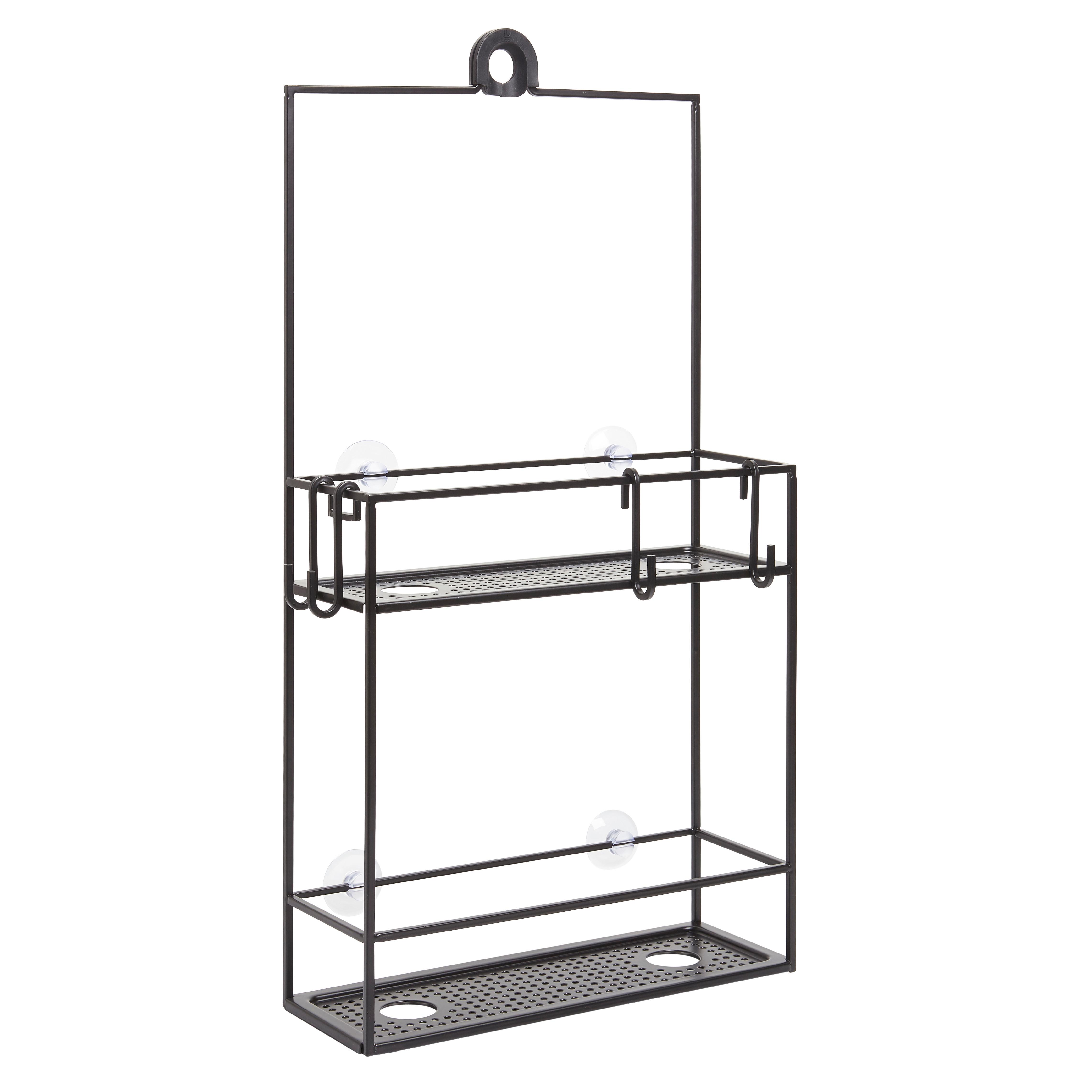 Regál do sprchovacieho kúta čierny - čierna, Modern, kov (31/11/61cm) - Mömax