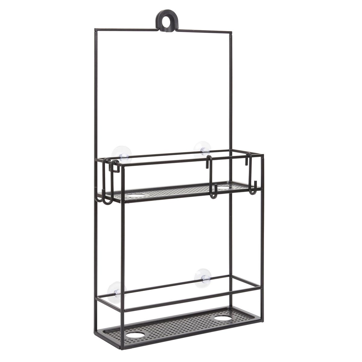 Regál do sprchovacieho kúta čierny - čierna, Modern, kov (31/11/61cm) - Mömax