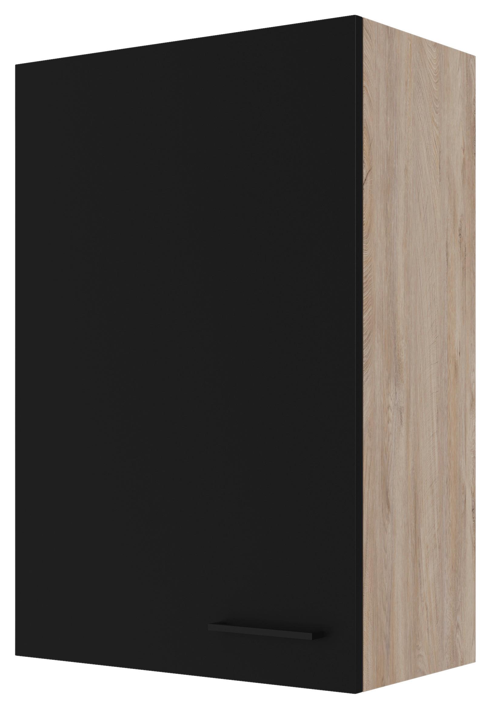 Küchenoberschrank Capri Eiche/schwarz B: 60 Cm - Eichefarben/Schwarz, KONVENTIONELL, Holzwerkstoff (60/89/32cm) - FlexWell
