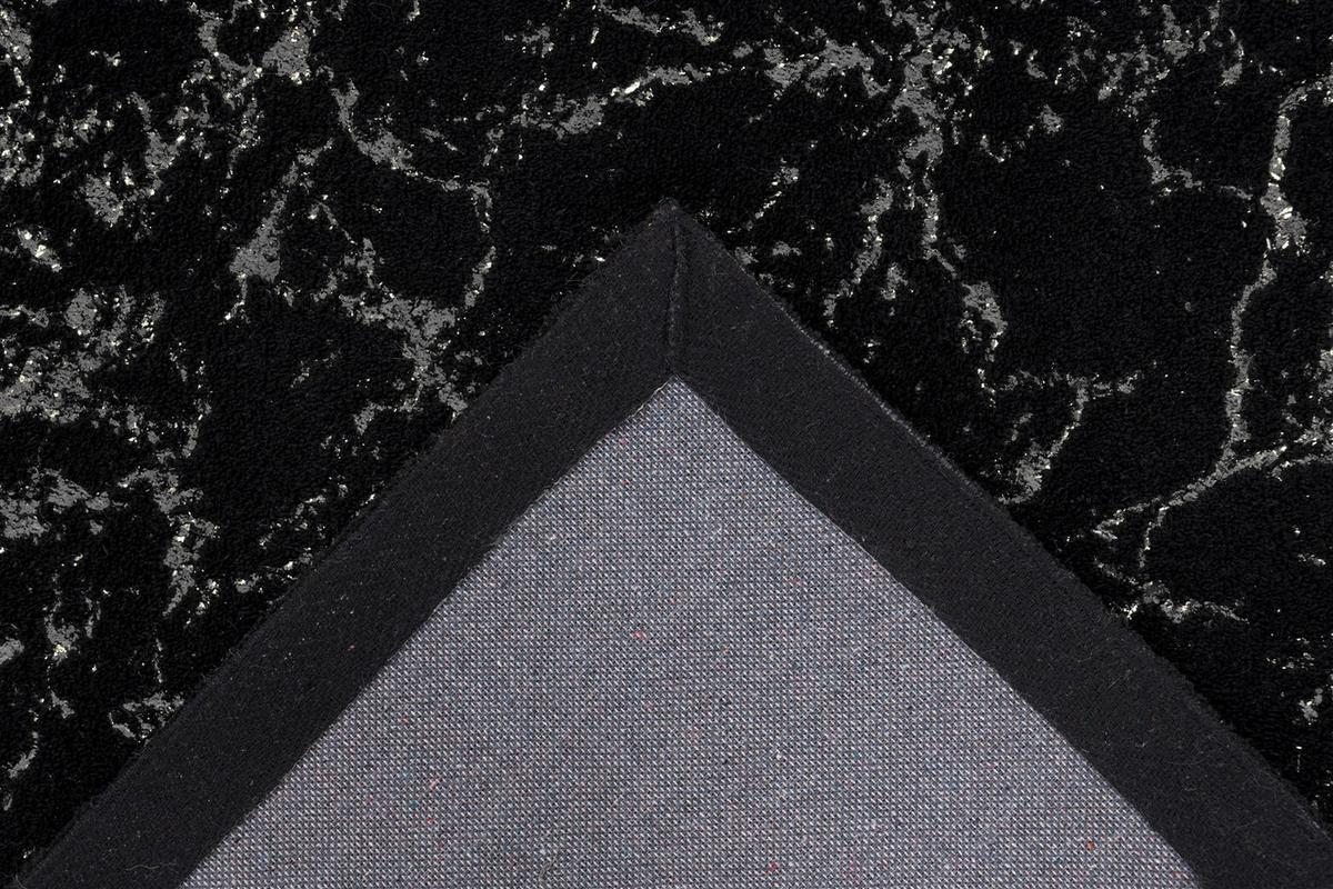 Teppich Bijou 225 Schwarz/Silberfarben, 80x150cm - Silberfarben/Schwarz, KONVENTIONELL, Textil (80/150cm)