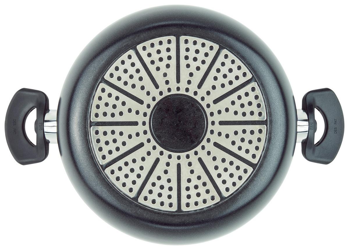 Luca Bessoni Fleischtopf 4,5 L Aluminum + Deckel Beschichtet - Klar/Schwarz, KONVENTIONELL, Glas/Metall (24/10,5cm) - Luca Bessoni