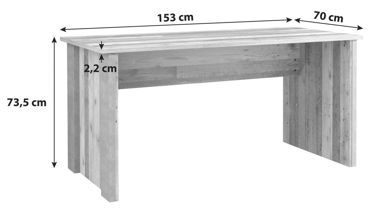 Schreibtisch B 153cm H 73,5cm Cliff, Braun/grau - Dunkelgrau/Braun, KONVENTIONELL, Holzwerkstoff/Kunststoff (153/70/73,5cm) - MID.YOU