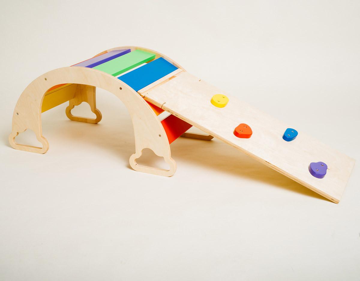Wippe The Sway Rainbow - Multicolor/Naturfarben, Basics, Holz (40/75/37cm)