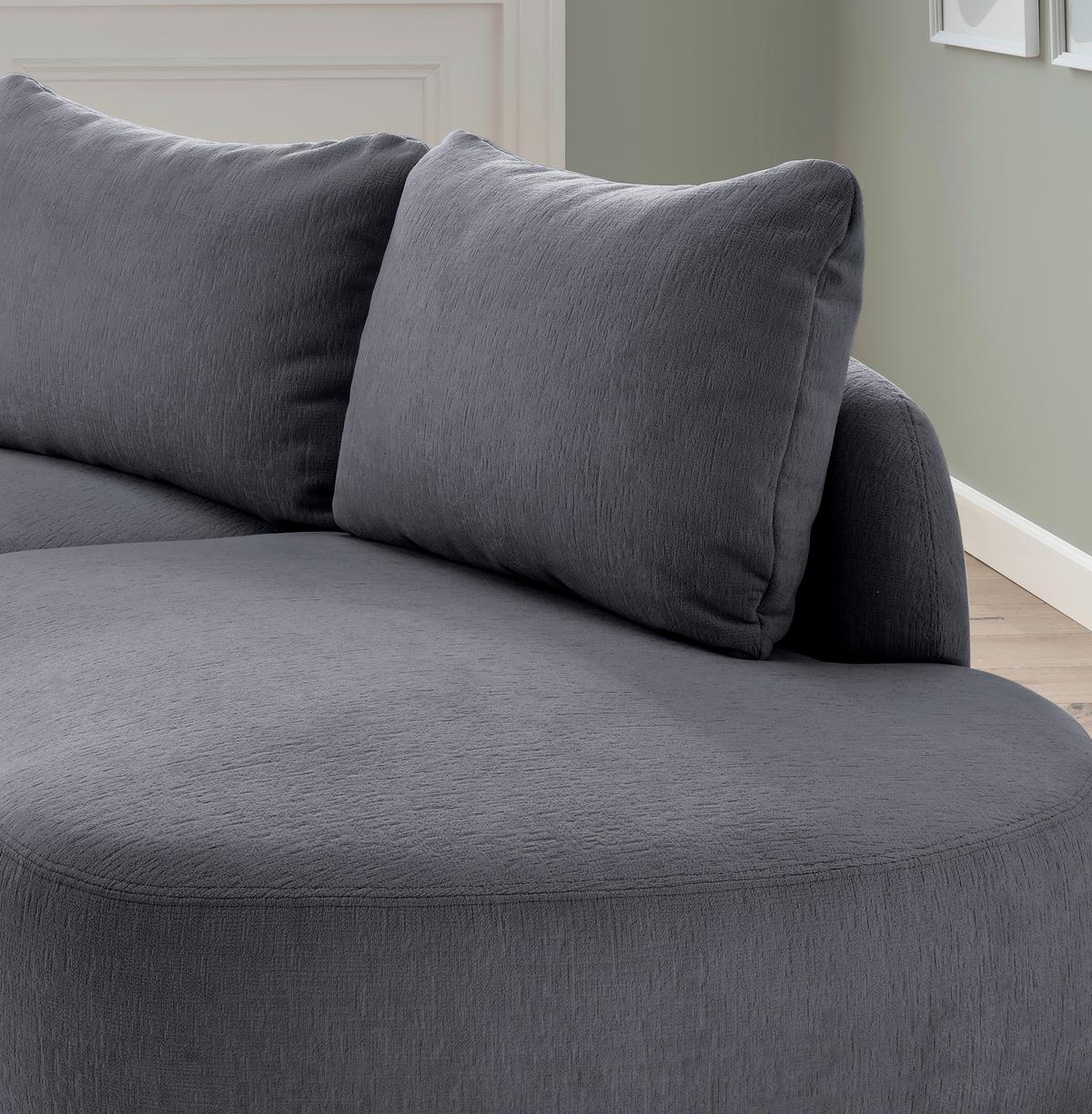 Ecksofa Doppo, Anthrazit S: 139x250 cm - Anthrazit/Schwarz, MODERN, Textil (139/250cm) - Livetastic