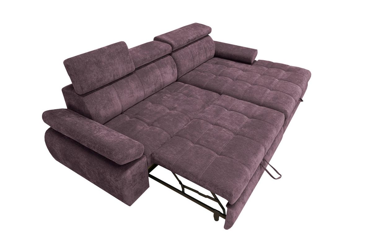 Rohová sedačka VEGAS, pravá, černicová ženilka - čierna/černicová, Design, drevo/textil (294/173cm)