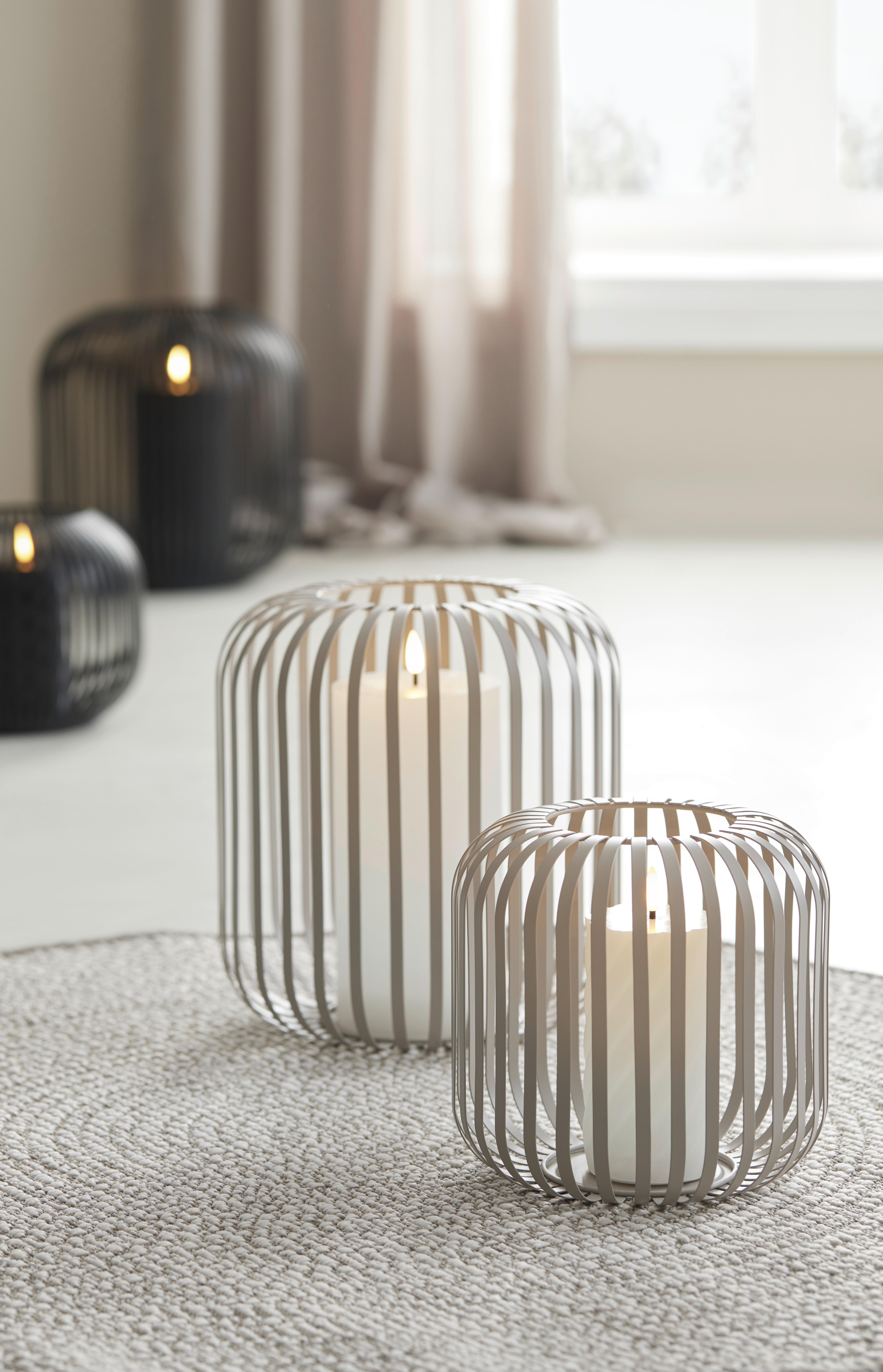 Svietnik JOLA - béžová, Modern, kov/sklo (19/18,5cm) - Mömax