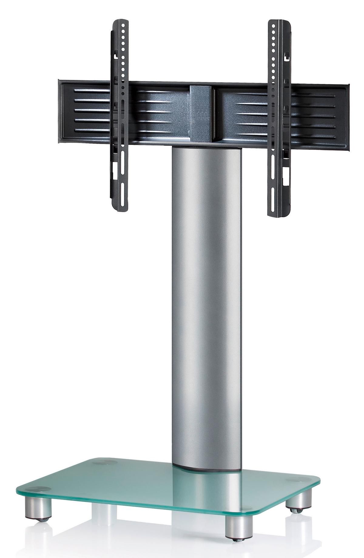 Tv-rack Tosal B: 60 Cm - Klar/Silberfarben, KONVENTIONELL, Glas/Metall (60/100/44cm) - MID.YOU