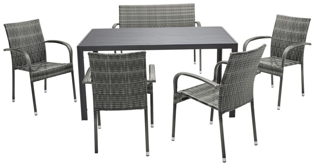 Gartenstuhl Stapelbar Emilia, Polyrattan - Dunkelbraun, MODERN, Kunststoff/Metall (64/87/56cm) - Ondega
