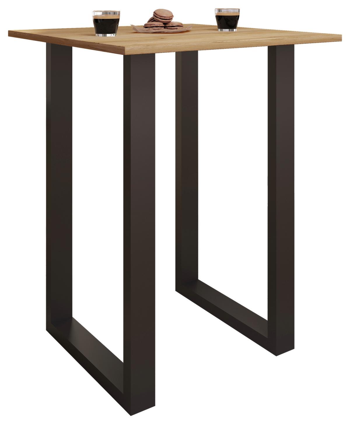 Bartisch Xona B 80x50 - Honigeiche/Schwarz, KONVENTIONELL, Holzwerkstoff/Metall (80/50/102cm)