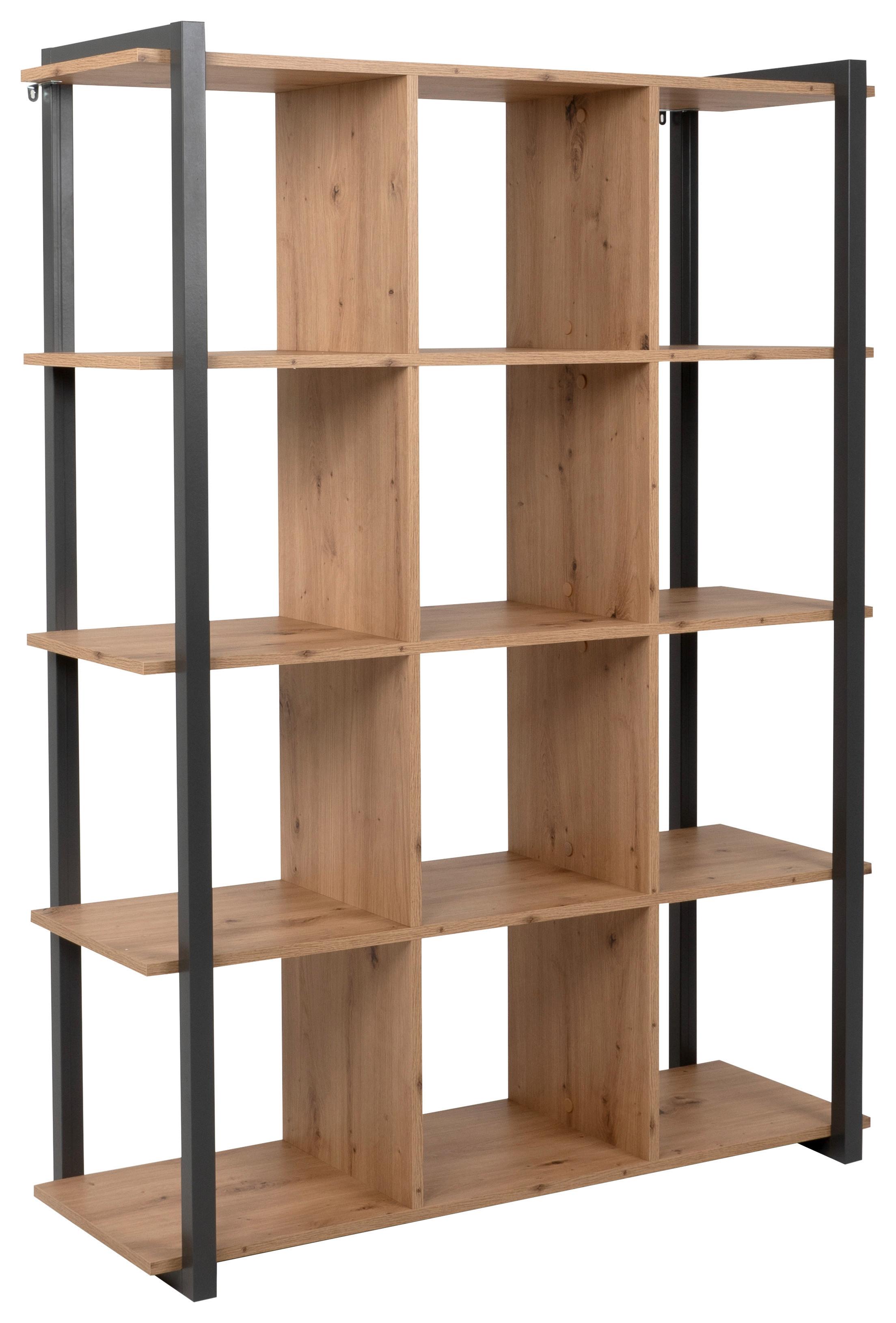 Regal Denver 31 B: 107 cm Eiche Dekor/Anthrazit - Eichefarben/Anthrazit, KONVENTIONELL, Holzwerkstoff (107/145/39cm) - MID.YOU