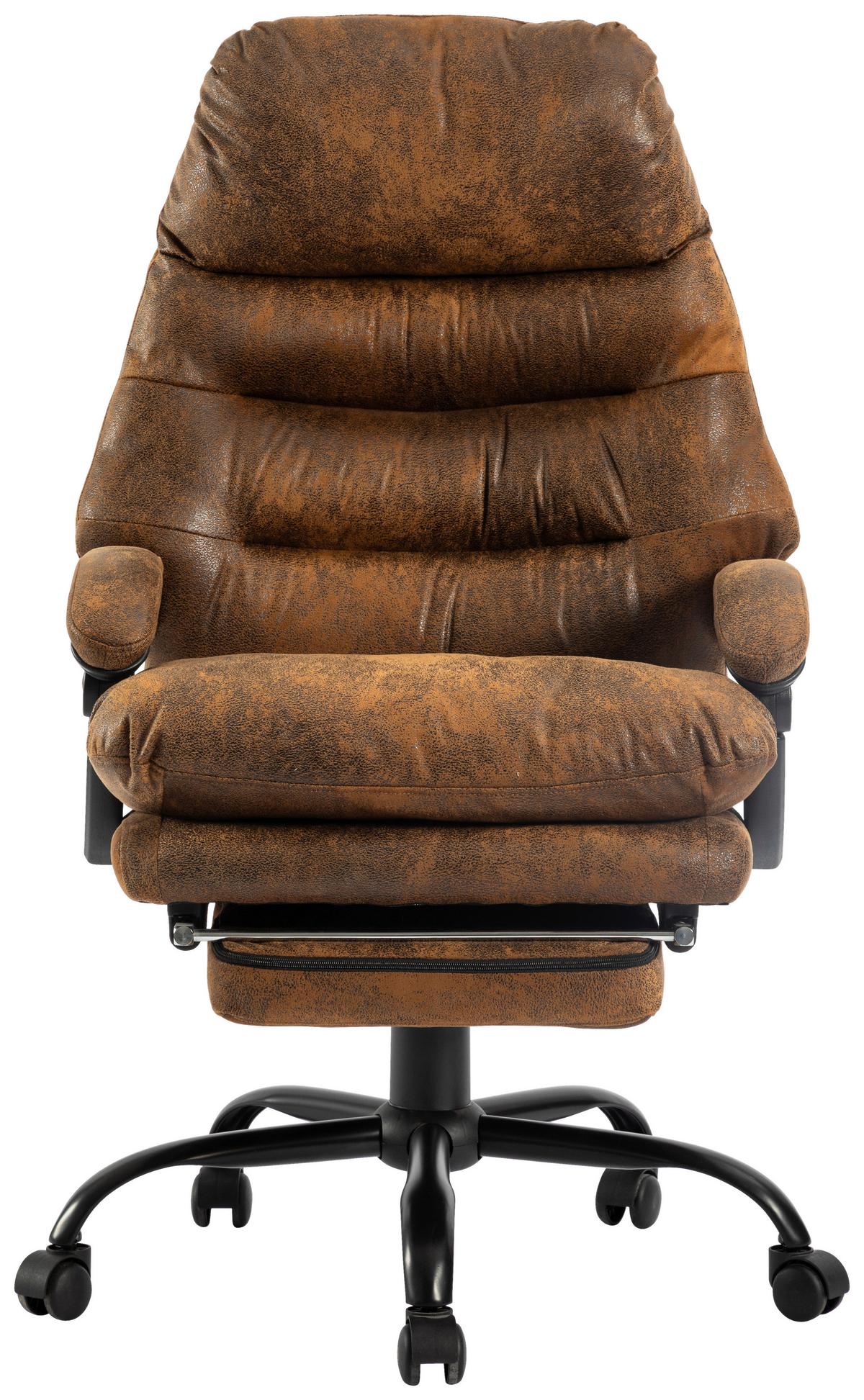 Drehstuhl Big Boss Braun/ Schwarz Bis 140 Kg - Schwarz/Braun, MODERN, Kunststoff/Textil (64/114-122/72cm) - MID.YOU