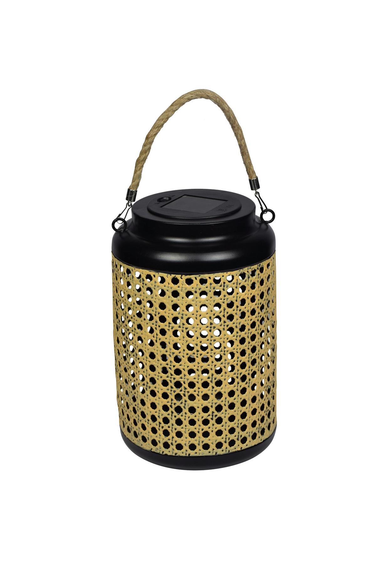 SOLÁRNÍ SVÍTIDLO Liana, 15,5/38cm - černá/přírodní barvy, Moderní, kov/plast (15/38cm) - Modern Living