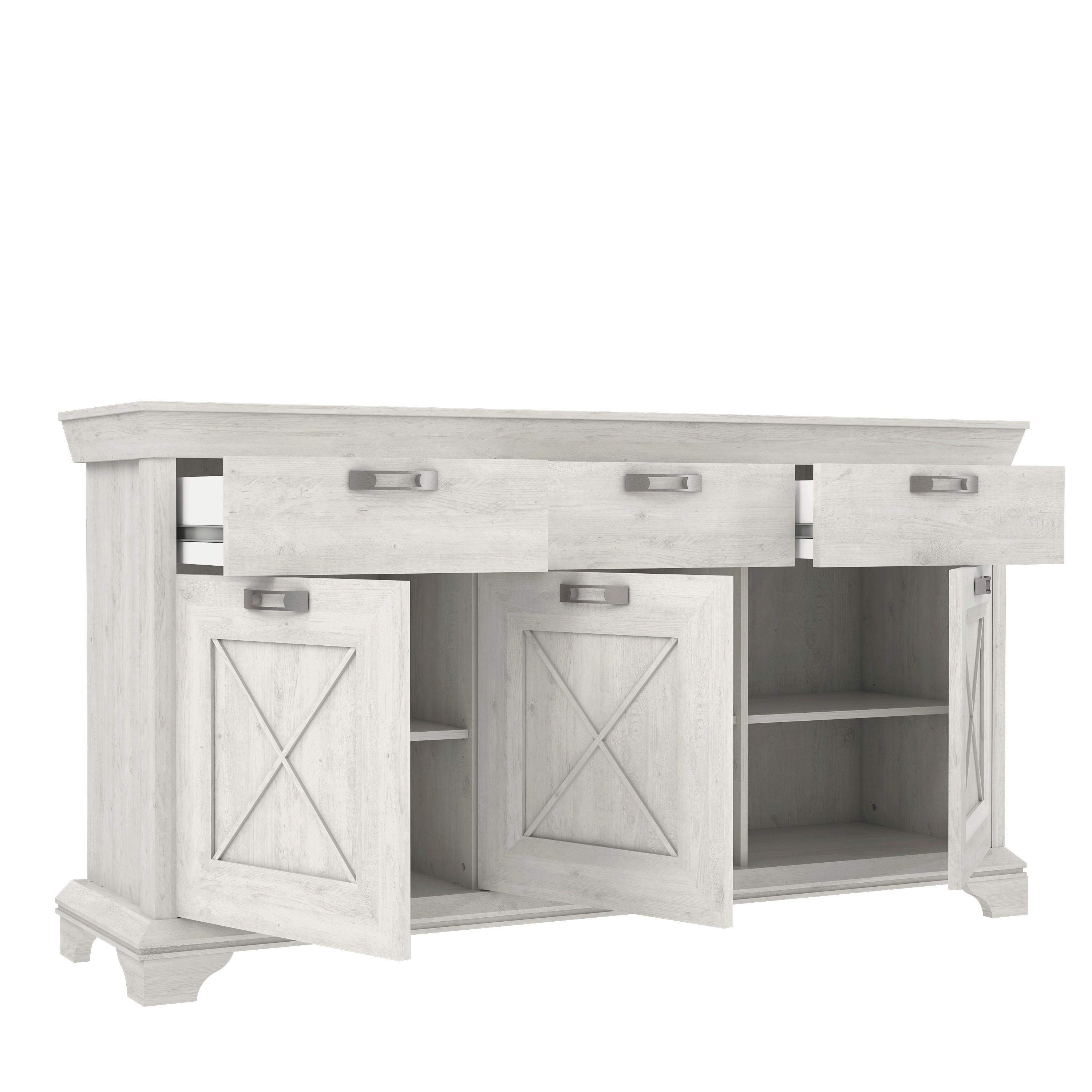 Sideboard B: 178,3 cm Kashmir, Pinienfarben/Weiß - Weiß/Pinienfarben, ROMANTIK / LANDHAUS, Holzwerkstoff/Kunststoff (178,3/95,9/48,2cm) - MID.YOU