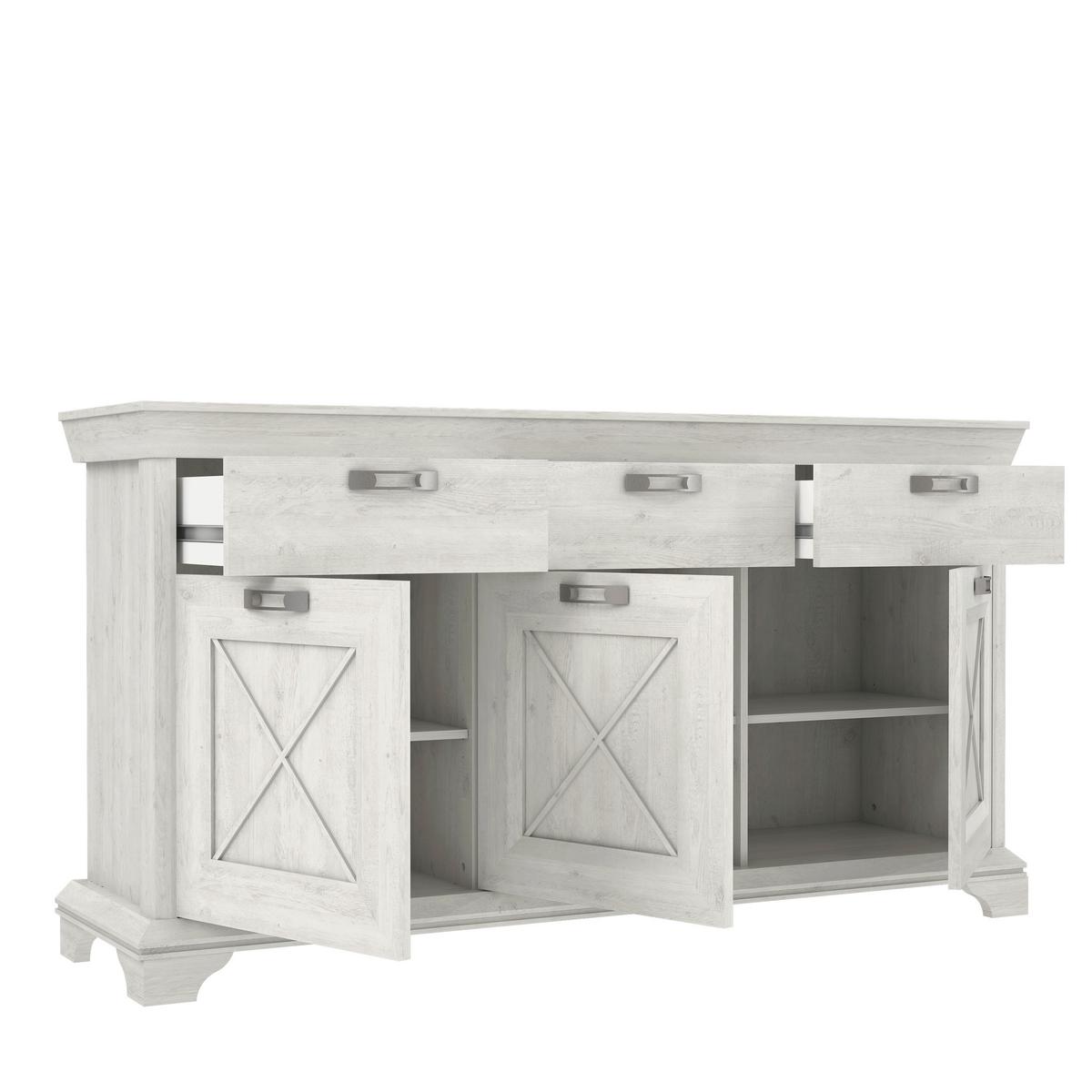 Sideboard B: 178,3 cm Kashmir, Pinienfarben/Weiß - Weiß/Pinienfarben, ROMANTIK / LANDHAUS, Holzwerkstoff/Kunststoff (178,3/95,9/48,2cm) - MID.YOU