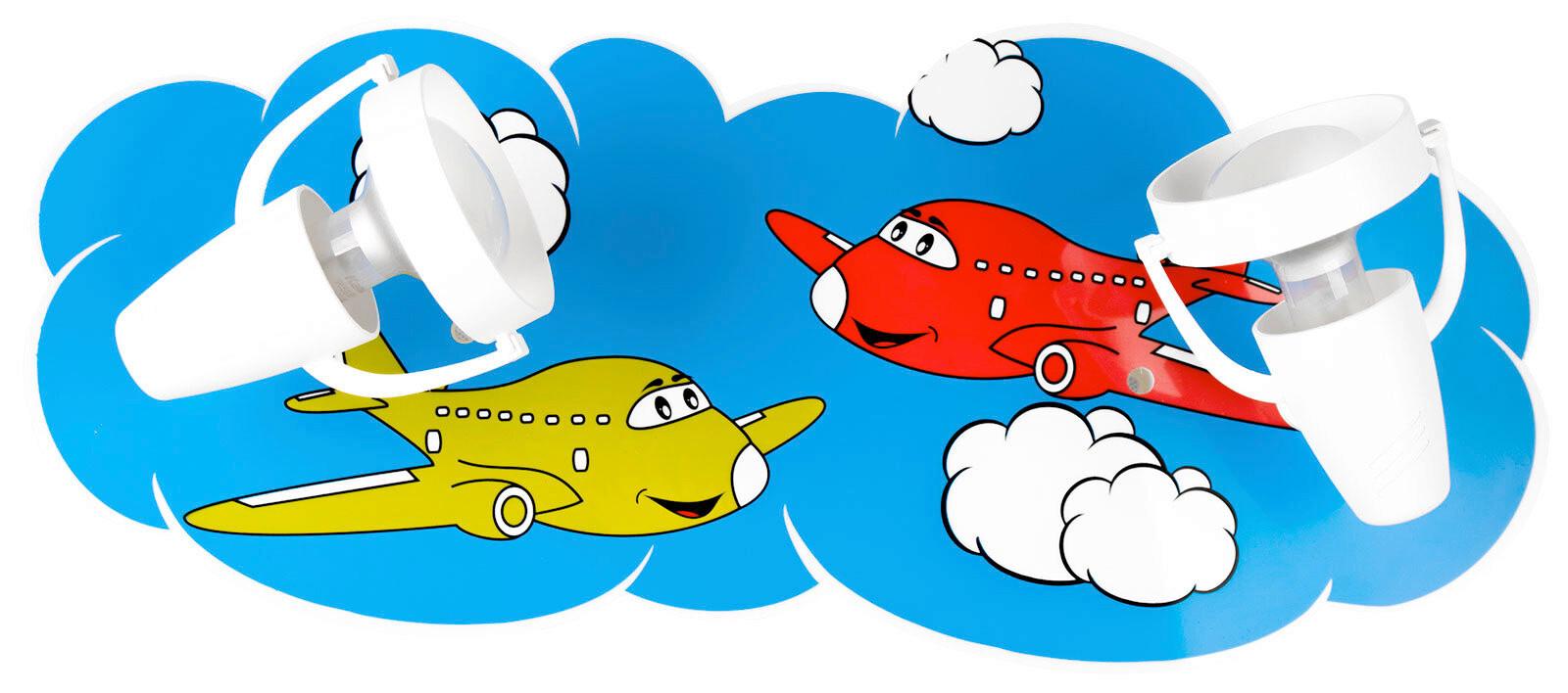 Kinderwandleuchte 5227208 Flugzeuge 2-Fl - Blau/Gelb, Basics, Holzwerkstoff/Kunststoff (19/44/16cm)