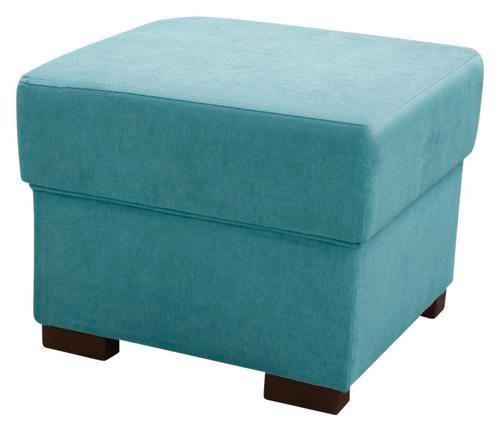 TABURET CHANDLER - světle modrá/hnědá, Design, dřevo/textil (51/43/51cm) - Ondega