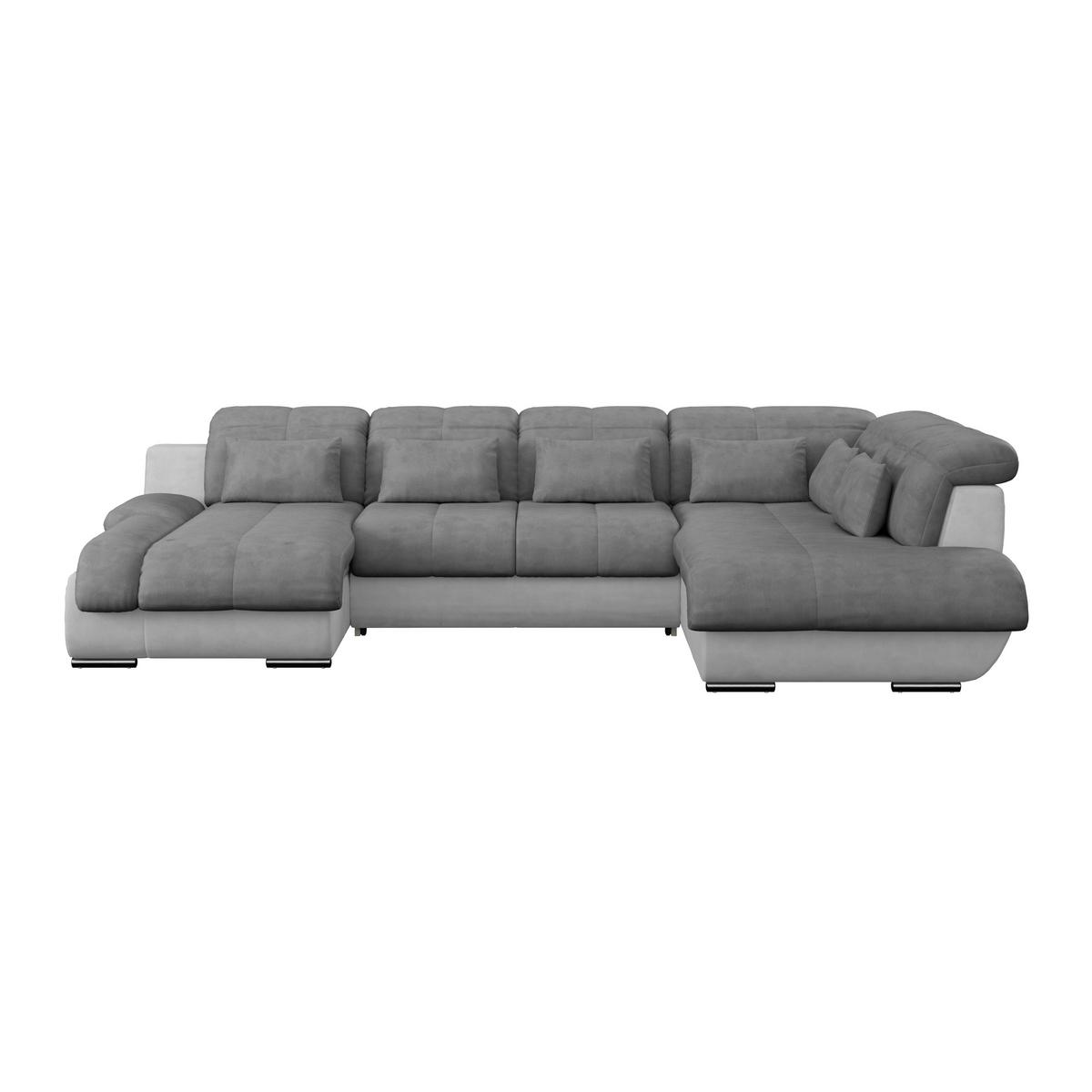Sedací souprava MULTI tvar U, tmavě šedá/světle šedá - světle šedá/tmavě šedá, Moderní, kov/textil (184/345/228cm) - Luca Bessoni