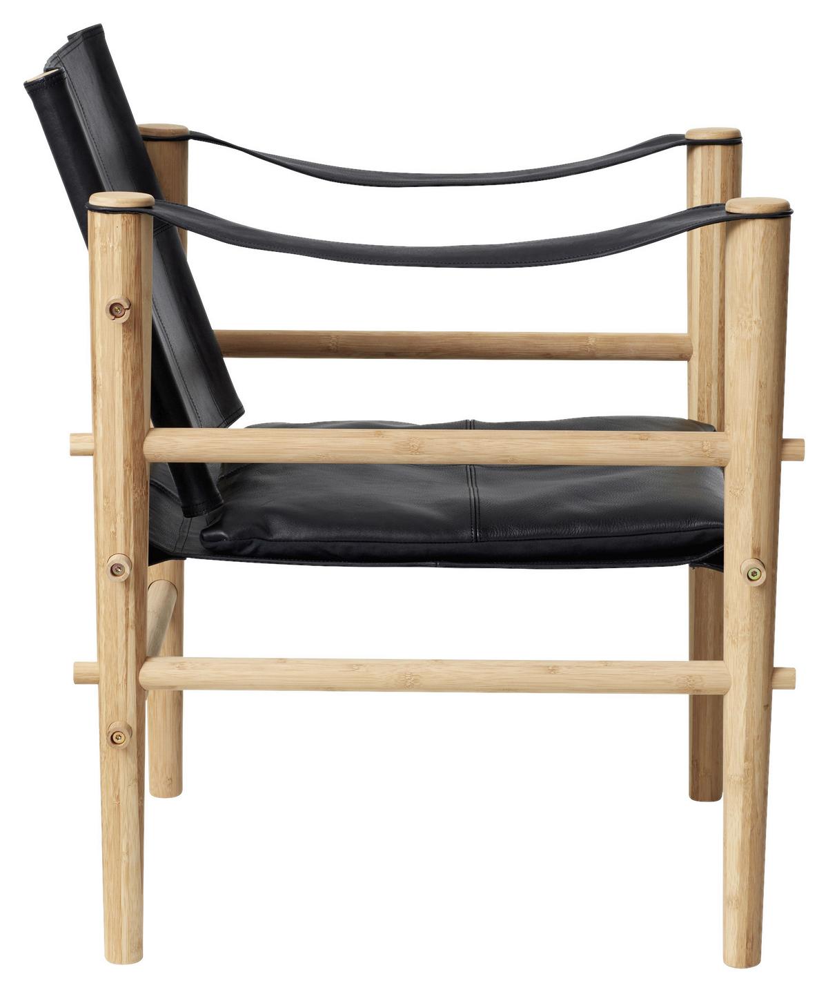 Sessel Noble 3155028 - Schwarz/Naturfarben, ROMANTIK / LANDHAUS, Leder/Holz (59/79/61cm) - MID.YOU