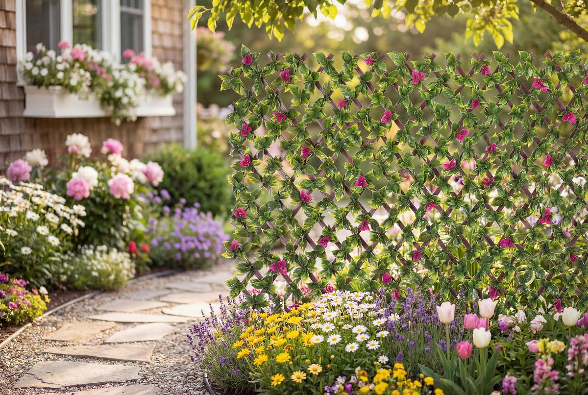 Sichtschutzhecke Elroy - Pink/Walnussfarben, KONVENTIONELL, Kunststoff (200/100cm) - Luca Bessoni