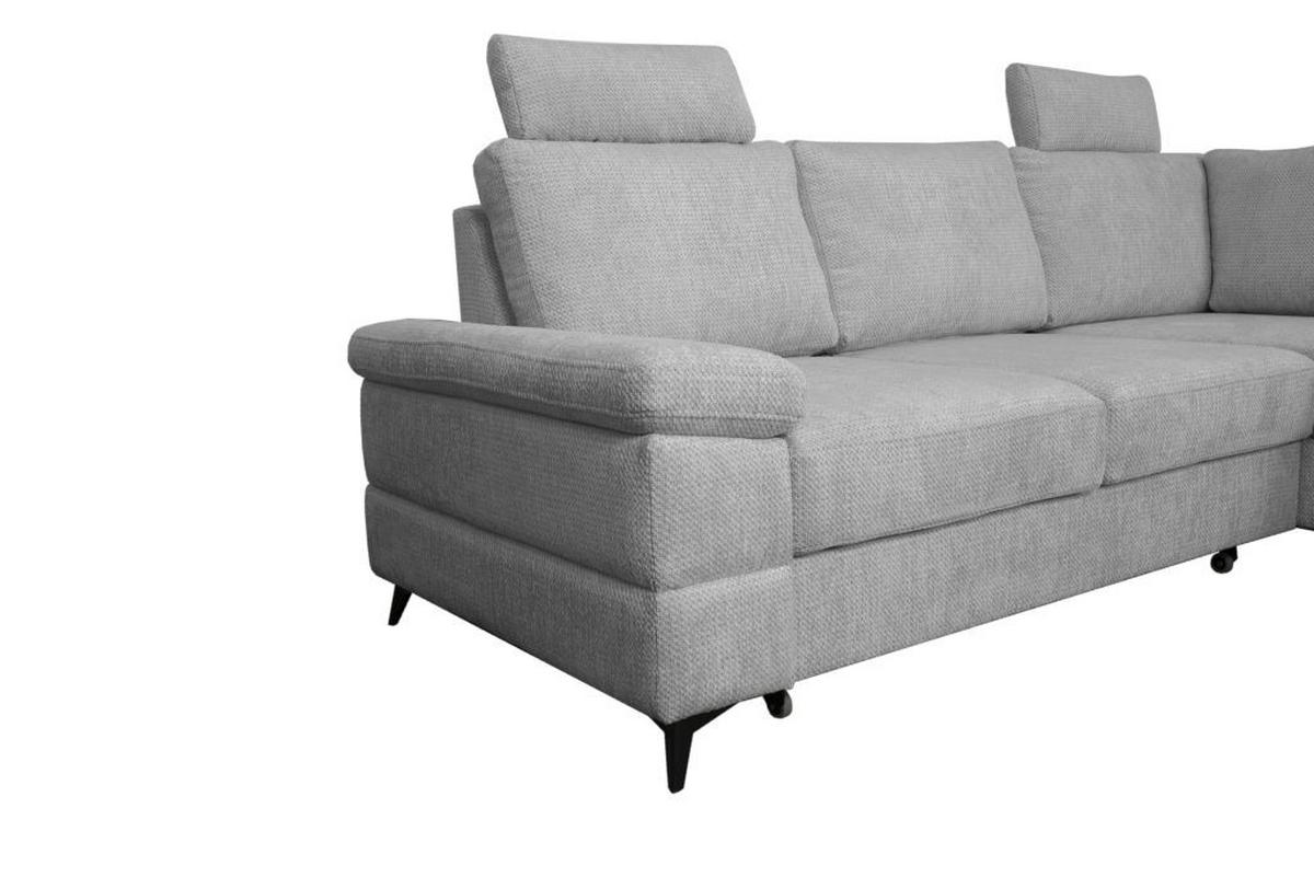 Rohová sedačka SARA L, pravá, sivočierna - čierna/sivá, Basics, kov/textil (250/189cm) - Ondega