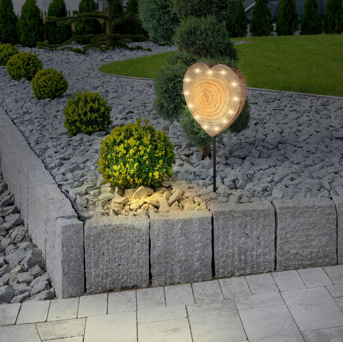 Solarleuchte 36513 - Schwarz/Braun, Natur, Kunststoff/Metall (19/9,5/50cm) - Globo