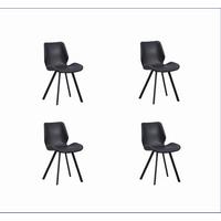 Stuhl-Set Barona Schwarz B: 44 cm - Schwarz, MODERN, Textil/Metall (44/80/55cm) - MID.YOU