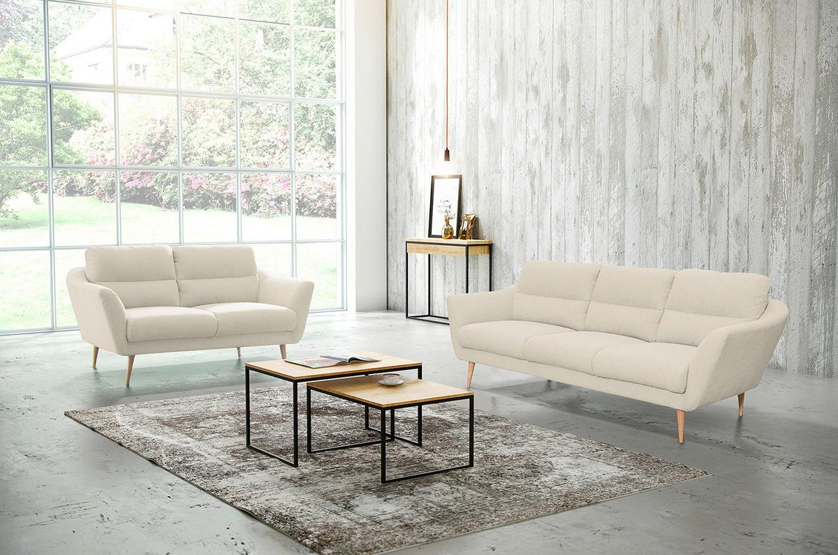 3-sitzer-sofa Tromso Creme B: 209 Cm - Buchefarben/Creme, Design, Textil (209/87/88cm) - Livetastic